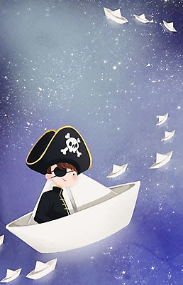 PSD 남자 별 어린이 일러스트 밤하늘 한명 소년 비행 종이배 선장 안대 후크선장 소년만 소년한명만 국내일러스트 자연요소 1 하늘 사람 야간 종이접기 남자만 남자한명만 어린이만 파일형식