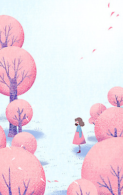 PSD 여자 일러스트 상상 꽃나무 상상일러스트 한명 소녀 초원 봄 소녀만 소녀한명만 국내일러스트 나무 1 계절 꽃 어린이 사람 여자만 여자한명만 어린이만 파일형식