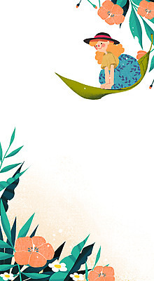 PSD 모자 여자 꽃 일러스트 상상 나뭇잎 상상일러스트 한명 소녀 봄 비행 소녀만 소녀한명만 국내일러스트 식물 1 잡화 계절 어린이 잎 사람 여자만 여자한명만 어린이만 파일형식