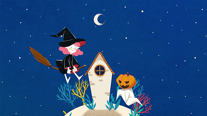 PSD 나무 여자 일러스트 상상 밤하늘 나뭇잎 주택 상상일러스트 한명 소녀 할로윈 달 빗자루 마녀 마녀모자 마녀복장 잭오랜턴 소녀만 소녀한명만 동심 국내일러스트 자연요소 식물 모자_잡화 1 어린이 잎 하늘 사람 건물 야간 청소도구 이벤트의상 여자만 여자한명만 어린이만 파일형식