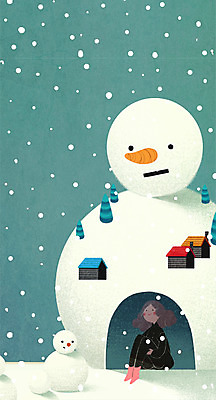 PSD 나무 여자 겨울 일러스트 상상 눈사람 주택 상상일러스트 한명 소녀 눈 소녀만 소녀한명만 국내일러스트 자연요소 식물 1 계절 어린이 날씨 사람 건물 여자만 여자한명만 어린이만 파일형식