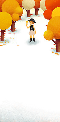 PSD 나무 모자 여자 단풍 낙엽 일러스트 상상 상상일러스트 한명 소녀 가을 소녀만 소녀한명만 국내일러스트 식물 1 잡화 계절 어린이 잎 사람 여자만 여자한명만 어린이만 파일형식