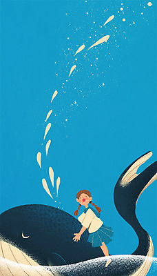 PSD 여자 바다 일러스트 상상 상상일러스트 한명 소녀 고래 소녀만 소녀한명만 동심 국내일러스트 1 어린이 포유류 사람 수중동물 여자만 여자한명만 어린이만 파일형식