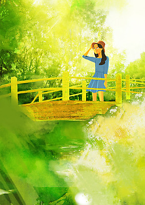 주간 PSD 모자 여자 여유 일러스트 휴식 한명 성인 야외 산책 다리 숲속 힐링 안식처 소확행 국내일러스트 자연요소 1 잡화 감정 컨셉 사람 신체부위 숲 신조어 파일형식