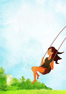 주간 PSD 나무 여자 여유 일러스트 휴식 주택 한명 성인 야외 그네 힐링 그네타기 소확행 국내일러스트 자연요소 식물 1 감정 컨셉 놀이 사람 건물 신조어 파일형식