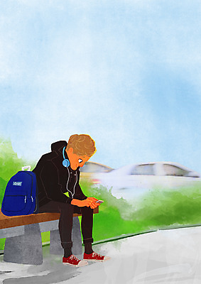 주간 PSD 공원 남자 여유 벤치 가방 일러스트 휴식 한명 앉기 성인 야외 스마트폰 헤드셋 힐링 소확행 국내일러스트 자연요소 1 잡화 공공시설 감정 음향기기 컨셉 의자 모션 사람 핸드폰 스마트기기 헤드폰 신조어 파일형식