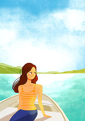 주간 PSD 여자 호수 여유 일러스트 휴식 산 한명 성인 야외 보트 힐링 소확행 국내일러스트 자연요소 1 감정 컨셉 배_교통 사람 신조어 파일형식