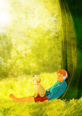 주간 PSD 나무 남자 여유 일러스트 휴식 한명 성인 야외 햇빛 헤드셋 음악감상 강아지 힐링 안식처 소확행 국내일러스트 자연요소 식물 1 감정 음향기기 컨셉 사람 반려동물 태양 헤드폰 감상 개 신조어 파일형식