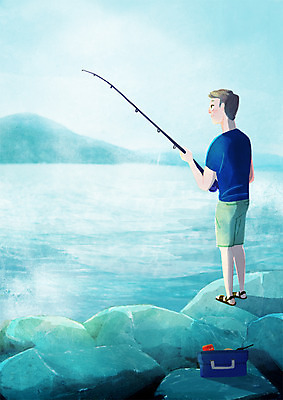 주간 PSD 남자 여유 바다 일러스트 낚시 휴식 산 한명 성인 야외 새벽 바위 낚시용품 낚싯대 힐링 안식처 소확행 국내일러스트 자연요소 1 감정 컨셉 레저 사람 돌_바위 신조어 파일형식