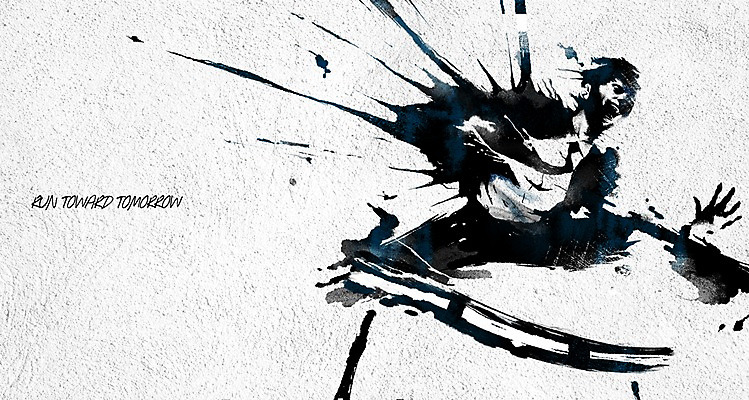 PSD 남자 백그라운드 일러스트 한명 성인 청춘 파이팅 물감 목표 허들 번짐 열정 물감효과 국내일러스트 1 감정 컨셉 모션 사람 미술도구 장애물 파일형식 효과