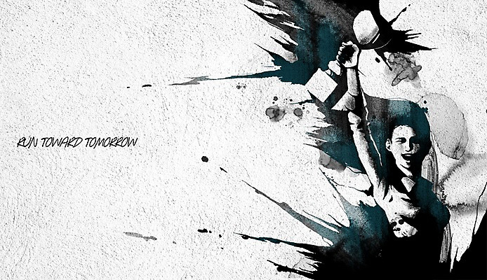 PSD 여자 백그라운드 일러스트 한명 성인 청춘 파이팅 물감 목표 트로피 번짐 열정 물감효과 국내일러스트 1 감정 컨셉 모션 사람 미술도구 상_우승 파일형식 효과