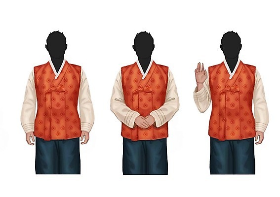 PSD 직업 남자 일러스트 성인 세명 세트 한복 얼굴없음 국내일러스트 한국전통 사람 전통의상 파일형식