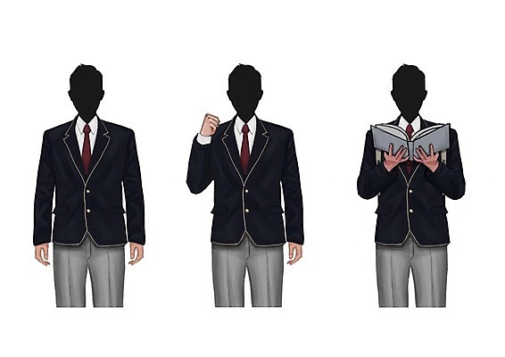 PSD 직업 학생 남자 교복 일러스트 청소년 책 세명 세트 파이팅 얼굴없음 국내일러스트 옷 모션 사람 파일형식