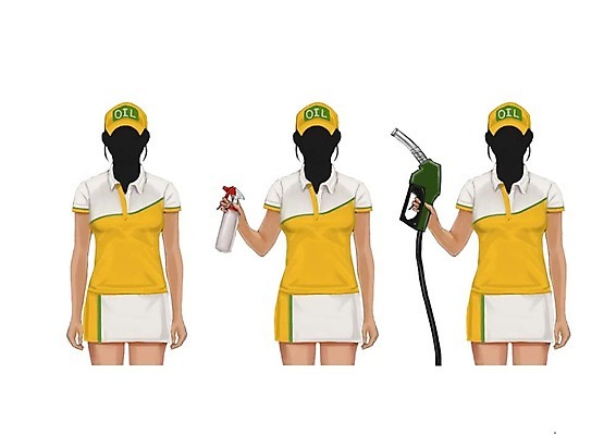 PSD 직업 모자 여자 일러스트 성인 세명 세트 스프레이 주유기 주유소 주유소점원 주유소직원 얼굴없음 국내일러스트 잡화 사람 기계 직원 주유 파일형식