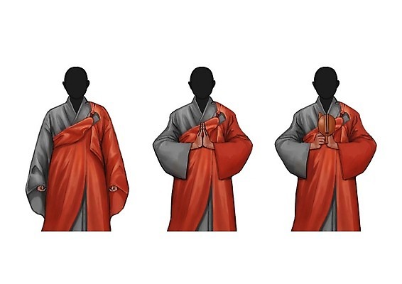 PSD 직업 남자 일러스트 성인 세명 세트 승려 목탁 합장 얼굴없음 국내일러스트 사람 손짓 성직자 불교용품 파일형식