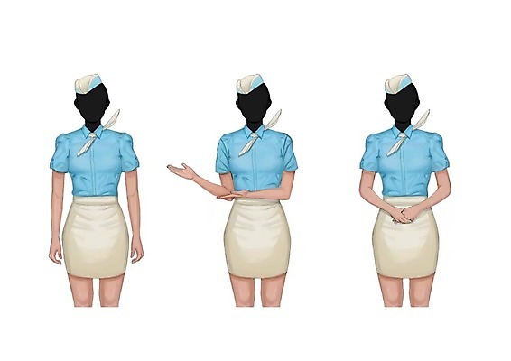 PSD 직업 모자 여자 셔츠 유니폼 일러스트 성인 세명 세트 치마 스카프 승무원 얼굴없음 국내일러스트 잡화 옷 상의 하의 사람 목도리 파일형식