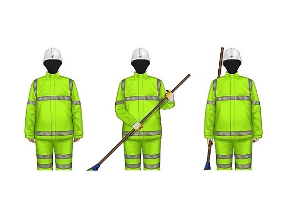 PSD 직업 남자 일러스트 성인 세명 세트 헬멧 빗자루 청소부 얼굴없음 국내일러스트 사람 보호장비 청소도구 파일형식