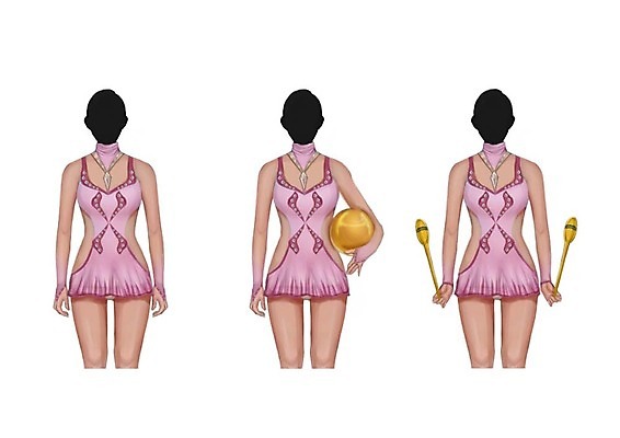 PSD 직업 여자 일러스트 공 성인 세명 세트 체조선수 곤봉 리듬체조선수 체조복 얼굴없음 국내일러스트 옷 스포츠용품 운동선수 사람 체조 파일형식