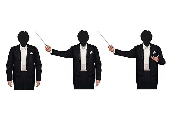 PSD 직업 남자 일러스트 정장 턱시도 성인 세명 세트 지휘봉 지휘자 지휘 지휘대 지휘복 얼굴없음 국내일러스트 옷 사람 음악가 파일형식