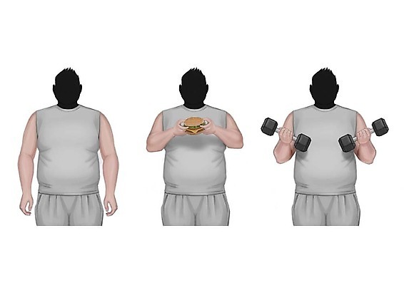 PSD 직업 남자 음식 다이어트 일러스트 성인 세명 세트 운동 아령 햄버거 비만 얼굴없음 국내일러스트 패스트푸드 건강 사람 몸매 파일형식