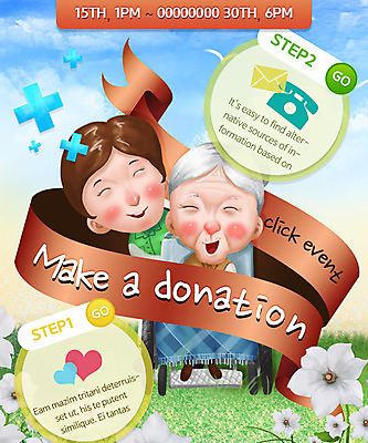 PSD 템플릿 여자 노년 꽃 웹템플릿 이벤트페이지 이벤트 성인 두명 봉사 간호 휠체어 기부 이미지템플릿 식물 사람 도움 페이지 파일형식