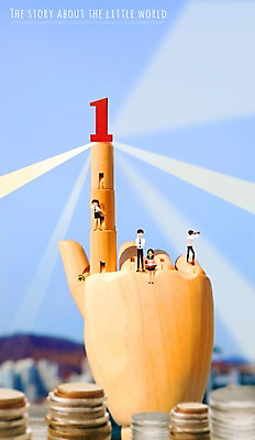 PSD 편집 1 손 여자 남자 일러스트 비즈니스 여러명 성인 동전 망원경 미니어처 소인국 손모형 국내일러스트 다수 돈 사람 신체부위 모형 파일형식