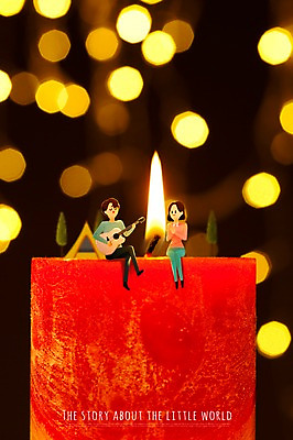 PSD 나무 편집 여자 남자 연주 일러스트 촛불 불 텐트 성인 두명 미니어처 기타 보케 소인국 국내일러스트 자연요소 식물 음악 초 현악기 캠핑도구 사람 모형 파일형식