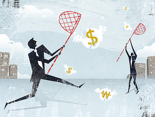 PSD 남자 날개 일러스트 비즈니스 그림자 정장 빌딩 성인 두명 경제 달러 비즈니스맨 원화 채집망 국내일러스트 옷 돈 사람 건물 직장인 파일형식