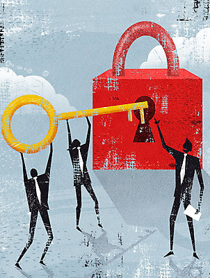 PSD 구름 남자 일러스트 비즈니스 열쇠 자물쇠 그림자 정장 성인 세명 경제 비즈니스맨 국내일러스트 자연요소 옷 사람 직장인 파일형식