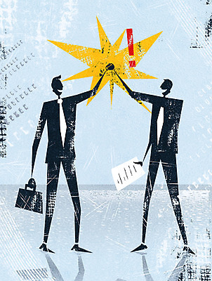 PSD 남자 종이 서류가방 일러스트 비즈니스 악수 그림자 정장 성인 두명 경제 거래 비즈니스맨 느낌표 동료 국내일러스트 기호 옷 가방 관계 사람 손짓 직장인 파일형식