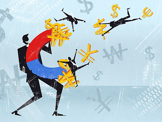 PSD 남자 일러스트 비즈니스 그림자 정장 여러명 성인 경제 달러 유로 비즈니스맨 원화 화폐기호 엔 자석 국내일러스트 기호 옷 다수 돈 사람 직장인 화폐 파일형식