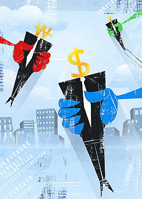 PSD 구름 남자 일러스트 비즈니스 그림자 정장 빌딩 성인 세명 경제 달러 도시 비즈니스맨 원화 화폐기호 엔 국내일러스트 자연요소 기호 옷 돈 사람 건물 직장인 화폐 파일형식