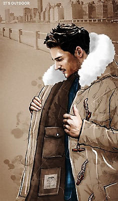 PSD 패션 남자 여행 겨울 일러스트 아웃도어 한명 빌딩 성인 도시 겨울옷 국내일러스트 1 옷 계절 사람 건물 파일형식