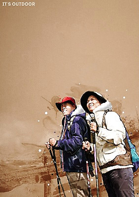 PSD 모자 여자 패션 남자 여행 겨울 일러스트 배낭 아웃도어 성인 두명 등산 겨울옷 등산용품 국내일러스트 잡화 옷 계절 가방 사람 트래킹 레포츠용품 파일형식