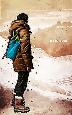 PSD 패션 남자 여행 겨울 일러스트 배낭 산 아웃도어 한명 성인 등산 캠핑 겨울옷 겨울캠프 국내일러스트 1 옷 계절 가방 레저 사람 트래킹 파일형식