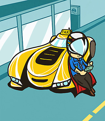 PSD 직업 남자 도로 지폐 일러스트 한명 성인 헬멧 택시 영웅 빨간망토 슈퍼히어로 초능력 택시기사 택시승강장 국내일러스트 1 길 돈 교통시설 승용차 자동차 사람 운전사 역 보호장비 망토 파일형식