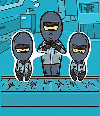 PSD 직업 남자 일러스트 공장 성인 세명 영웅 표창 닌자 슈퍼히어로 초능력 컨베어밸트 국내일러스트 무기 공업 사람 기계 파일형식