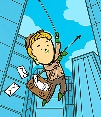 PSD 구름 직업 남자 줄 일러스트 편지봉투 한명 빌딩 성인 도시 우체부 영웅 슈퍼히어로 우체부가방 초능력 국내일러스트 자연요소 1 가방 봉투 사람 건물 편지 파일형식