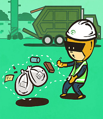 PSD 직업 남자 일러스트 한명 성인 쓰레기 전봇대 영웅 슈퍼히어로 쓰레기차 초능력 환경미화원 국내일러스트 1 공공시설 자동차 사람 파일형식