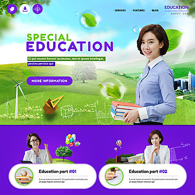 PSD 나무 템플릿 여자 교육 웹템플릿 나뭇잎 이벤트페이지 이벤트 성인 책 세명 교사 한국인 풍선 여자만 이미지템플릿 식물 직업 잎 사람 동양인 페이지 파일형식