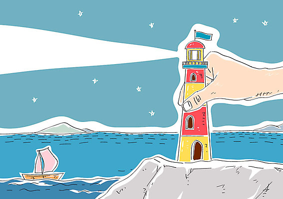 손 별 바다 섬 일러스트 등대 신체부위 빛 선박 국내일러스트 AI파일 자연요소 수상교통 사람 파일형식 벡터