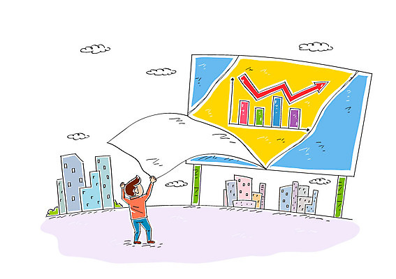 구름 남자 화살표 일러스트 비즈니스 그래프 광고판 한명 빌딩 성인 경제 국내일러스트 AI파일 자연요소 1 알림판 사람 건물 판 파일형식 벡터