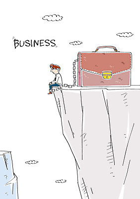 구름 남자 서류가방 일러스트 비즈니스 한명 성인 절벽 비즈니스맨 수갑 국내일러스트 AI파일 자연요소 1 가방 사람 직장인 파일형식 벡터