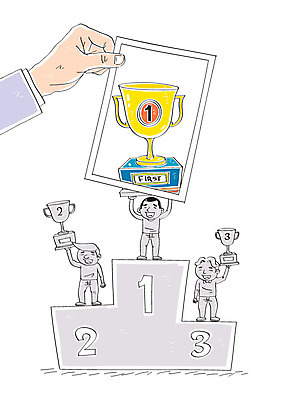 손 남자 일러스트 비즈니스 성인 신체부위 세명 우승 트로피 시상대 국내일러스트 AI파일 사람 최고 상_우승 파일형식 벡터