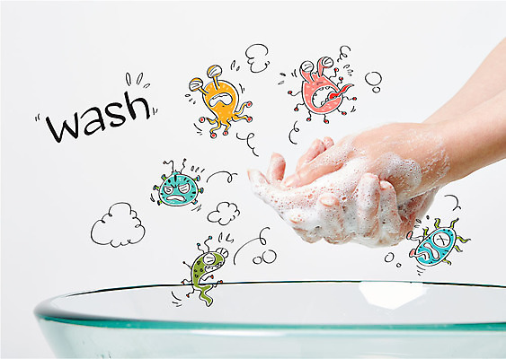 편집이미지 손 합성일러스트 신체부위 거품 씻기 합성 손씻기 박테리아 이미지편집 AI파일 의학 사람 청결 파일형식 벡터