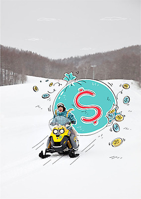 주간 편집이미지 남자 겨울 스키장 합성일러스트 한명 성인 야외 달러 동전 돈자루 합성 이미지편집 AI파일 자연요소 1 계절 돈 사람 파일형식 벡터