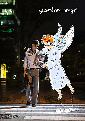 편집이미지 남자 천사 합성일러스트 성인 야외 두명 한국인 비즈니스맨 횡단보도 야간 합성 밤길 퇴근길 이미지편집 AI파일 자연요소 길 비즈니스 사람 동양인 직장인 보행로 퇴근 파일형식 벡터