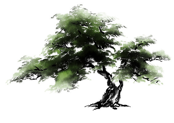 PSD 나무 일러스트 캘리그라피 한그루 수묵화 사람없음 국내일러스트 식물 1 미술 파일형식