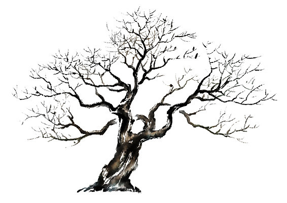 PSD 나무 일러스트 캘리그라피 한그루 수묵화 사람없음 국내일러스트 식물 1 미술 파일형식