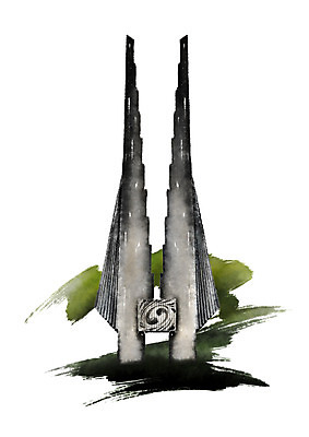 PSD 일러스트 캘리그라피 수묵화 사람없음 기념비 국내일러스트 미술 파일형식